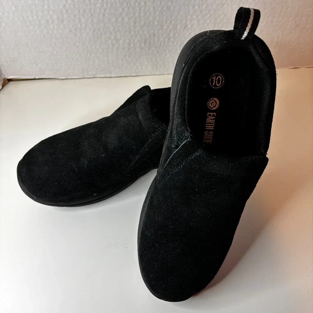 Earth Shoe Gannon 6 Slip On Men Size 10 Black Suede Leather Casual Loafers